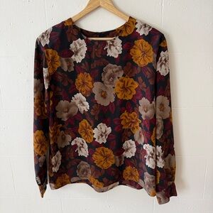 Vintage | Floral Blouse Long Sleeve Moody Romantic Cottagecore | Size Large